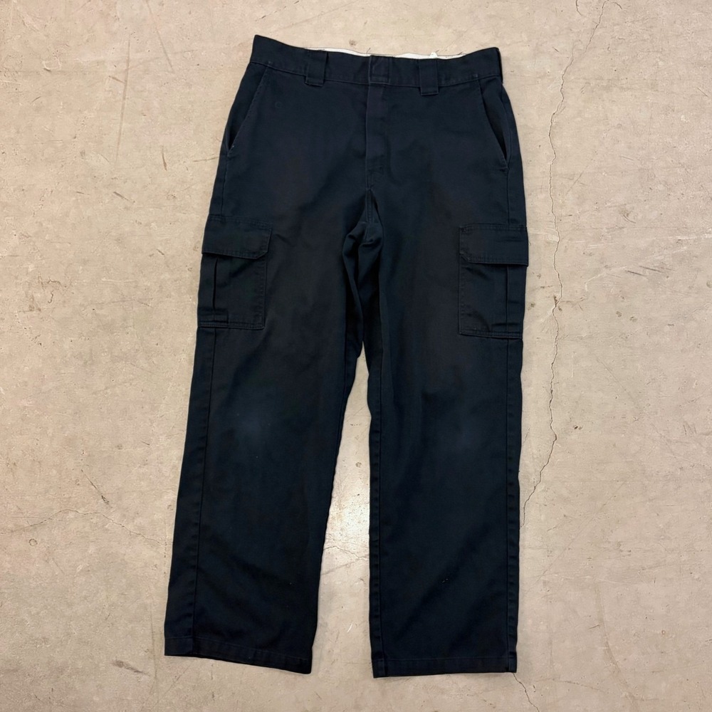 Dickies Mens Relaxed Straight Leg Cargo Pants Black Workwear Trousers 34x30